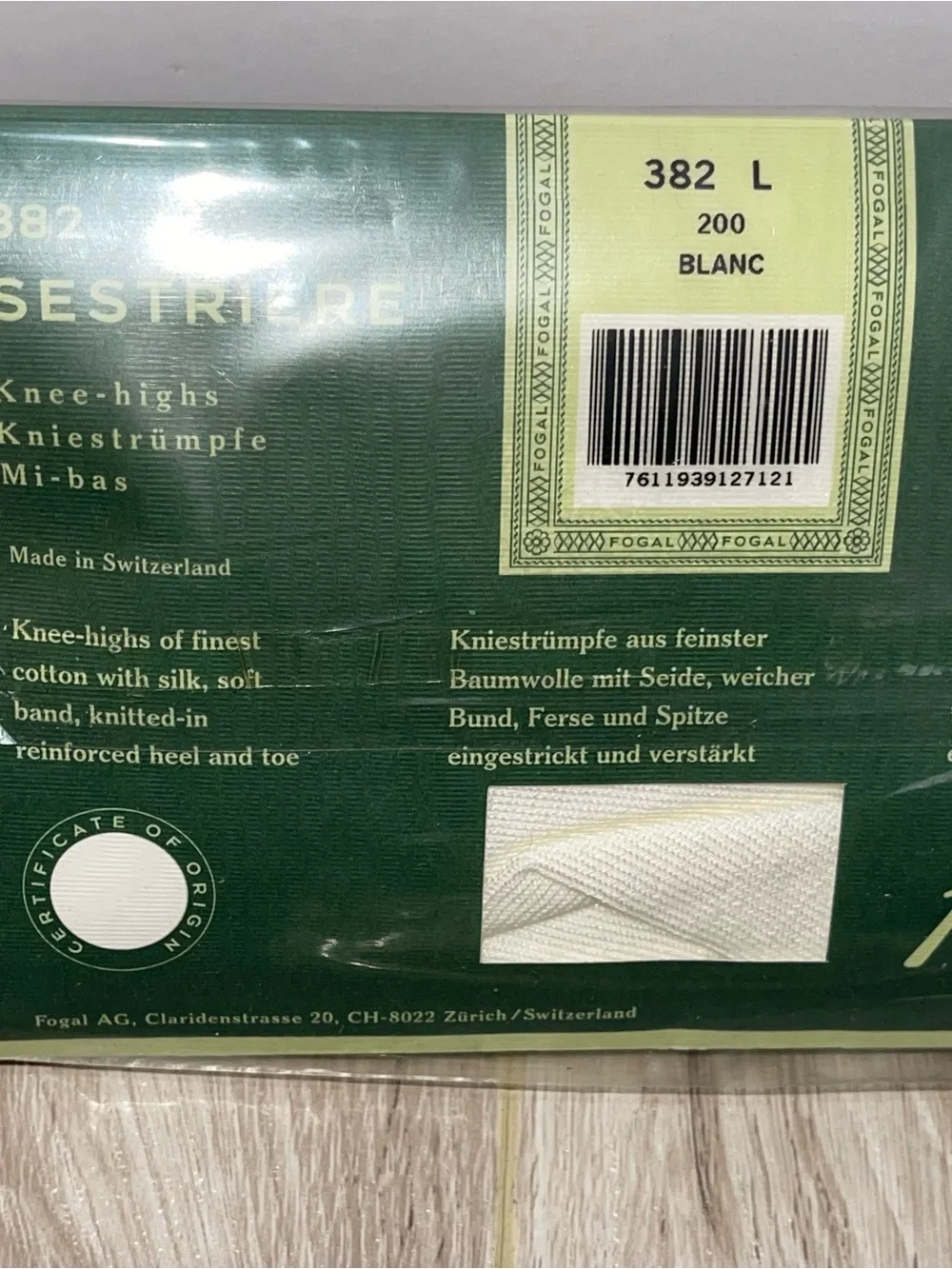 Two Pair NWT Blanc & White Cotton-Silk Knee High Socks